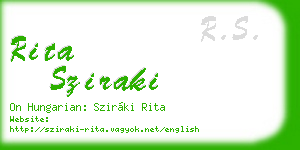 rita sziraki business card